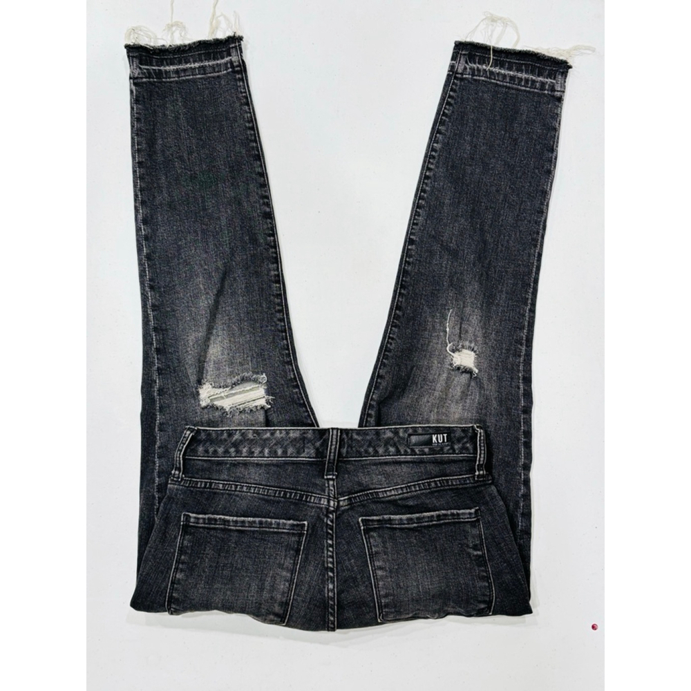 KUT From The Kloth Denim Jeans, Raw Hem, Black Fade, Woman’s 2 - Picture 6 of 8